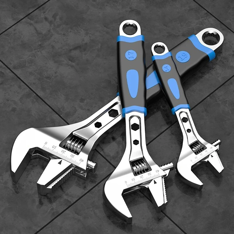 

Adjustable Wrench Stainless Steel Universal Spanner Bathroom Wrench Household Large Open High Quality Plumbing Repair Tool