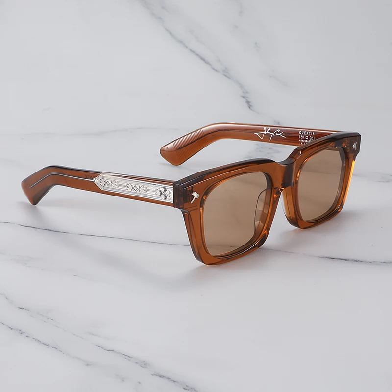 QUENTIN Thick Acetate Sunglasses Men and Women Fashion Designer Brand  Handmade Sun Glasses for Man Shades 3