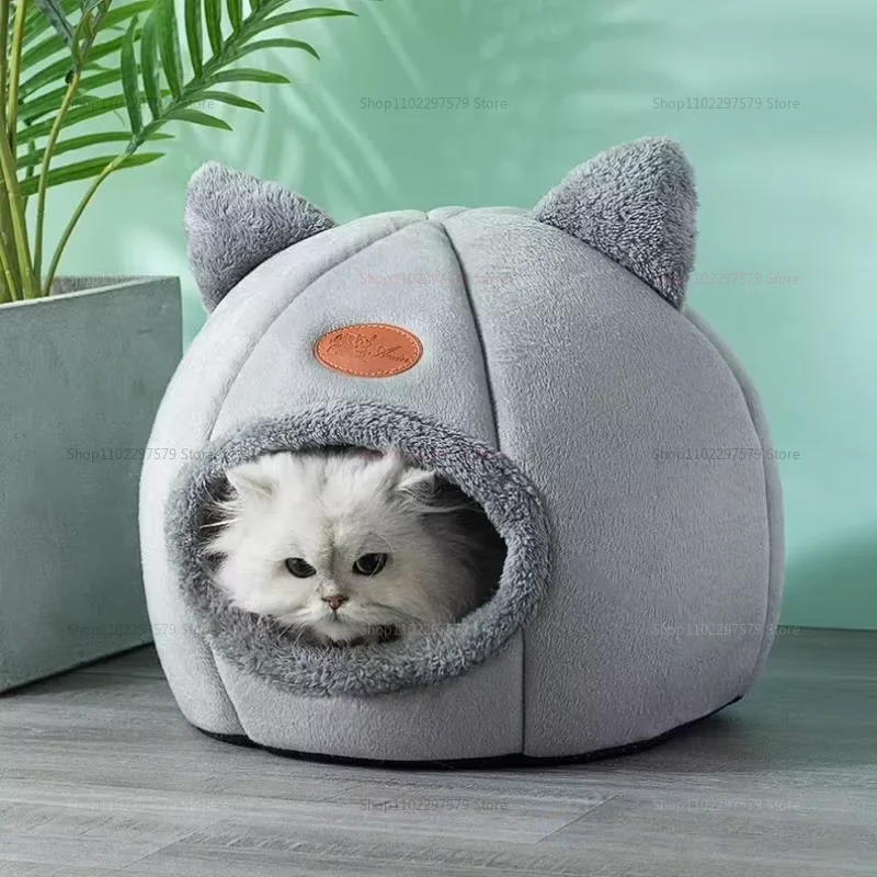 Winter Warm Cat Nest Semi-Enclosed Design Windproof And Cold-Resistant Large Model Comfortable And Warm Pet Nest For Home Use 3
