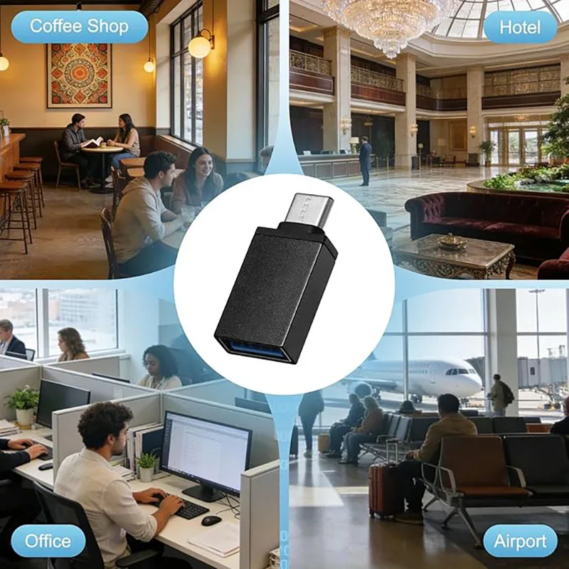 Dual USB Adapter Set: USB-C to USB-A & USB-A to USB-C (Supports Charging & High-Speed Data Transfer)