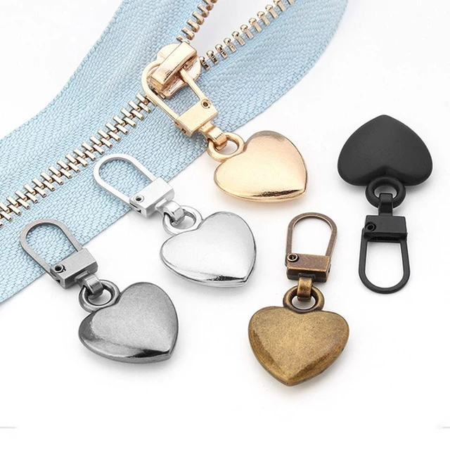 Detachable Metal Zipper Pull Detachable Metal Zipper Pullers Heart Shape Zipper  Sliders Head Zipper Pull Tab DIY Sewing Zippers _ - AliExpress Mobile