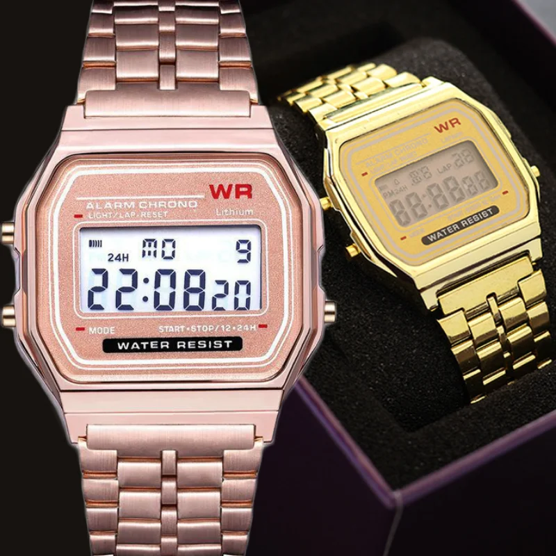 Moda F91W Led Orologi Digitali Per Le Donne Orologio Da Polso Con Collegamento In Acciaio Inossidabile Retrò Business Orologio Da Polso Da Uomo Elettr