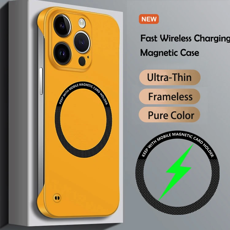 Luxury Ultra Slim Magnetic Frameless Solid Color Phone Case - Shockproof Cover