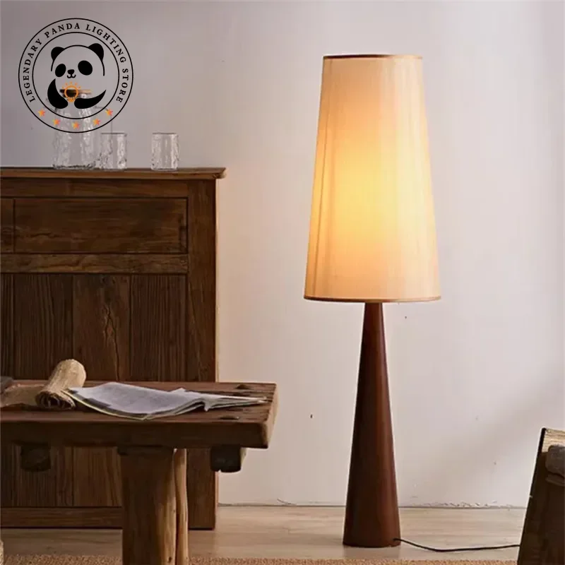 Modern Vintage Floor Lamps Simplicity Solid Wood Luminaire Shop Restaurant Bedroom Bedside Parlor Corner Study Decor LED Fixture