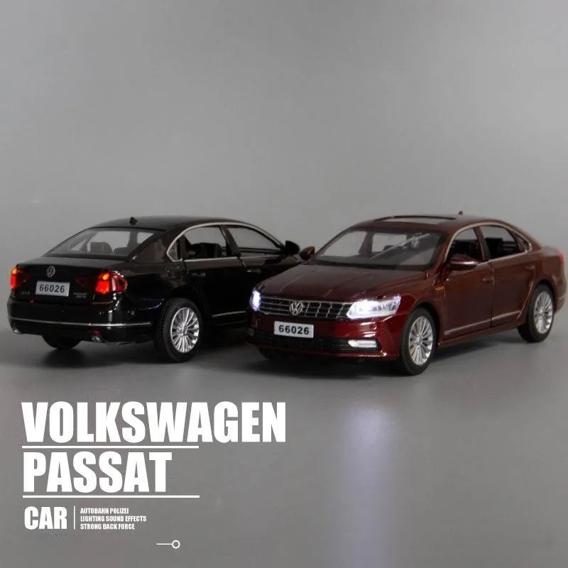 1/32 Volkswagen Passat Toy Car Model Diecast Alloy Metal Miniature Sound & Light Pull Back 1:32 Collection Gift For Boy Children 4
