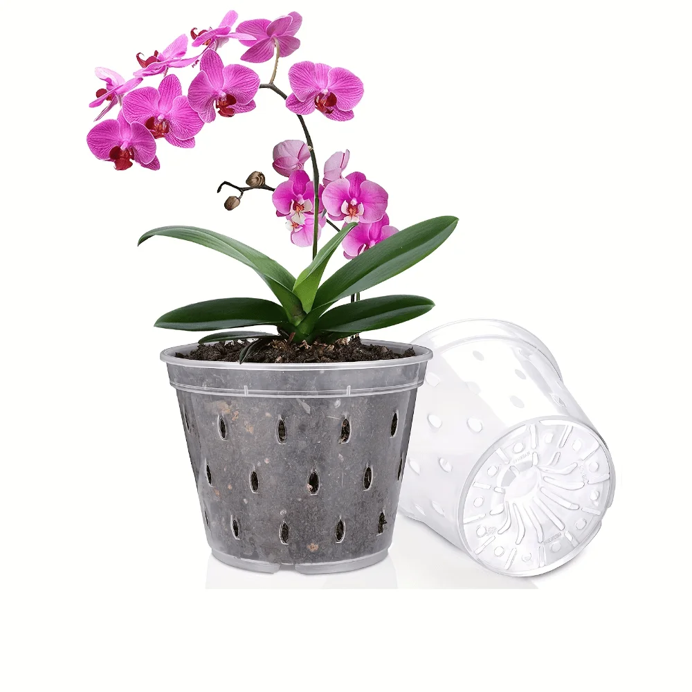 3pcs Plastic Planter For Orchid, Orchid Pot With Holes For Repotting Healthy Air Circulation And Drainage, Creative Pots