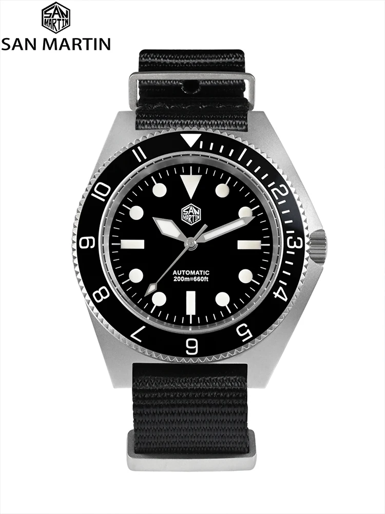 San Martin Nuovo 40Mm Nh35 Orologio Subacqueo Cinturino In Nylon Stile Sportivo Classico Meccanico Automatico 20 Bar Luminoso Reloj Sn0123G