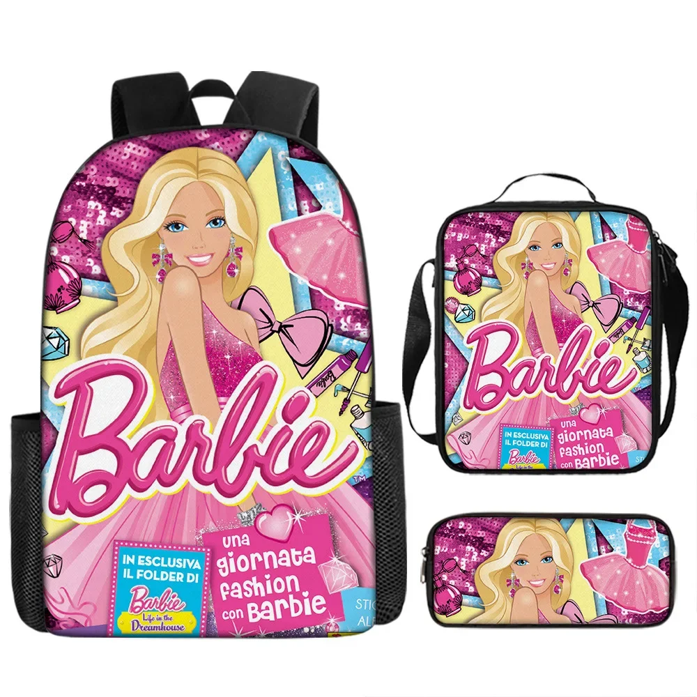 Miniso-mochila Barbie PCV para niñas, bolsa de viaje escolar de alta  capacidad, color negro y rosa, Y2k, 2023 - AliExpress