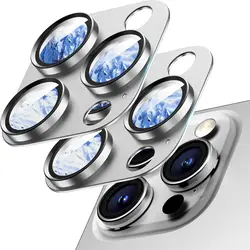 Desert Titanium Camera Lens Protector Cover - 2 Pack for 13 Pro and 13pro max (Silver)