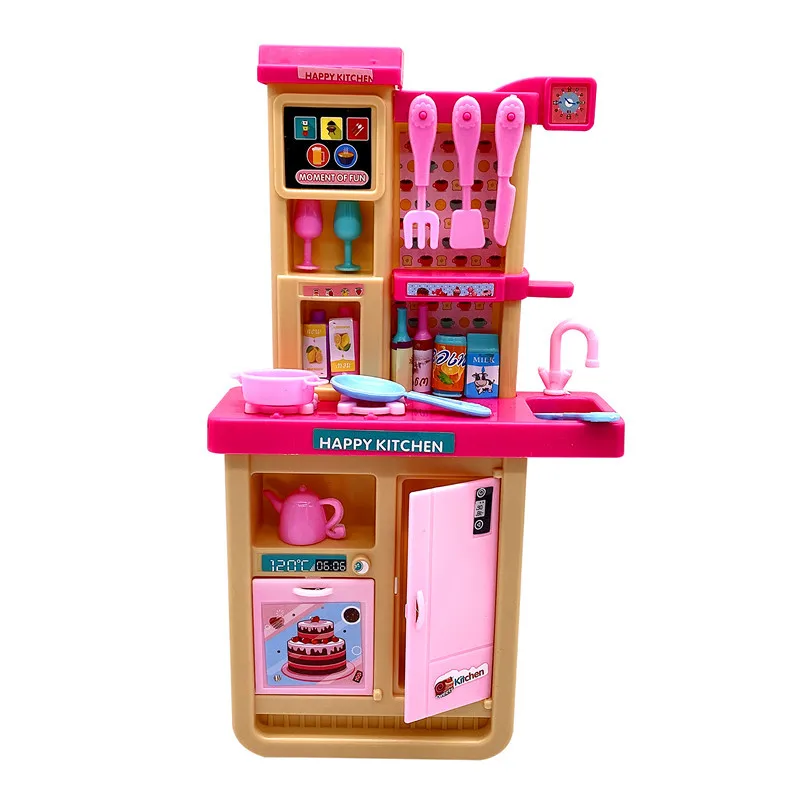 pretend family dollhouse koala diary girl play house toy diy tour bus bedroom dresser dining kitchen bathroom shop toys for girl Doll House Fashion Simulation Mini Kitchen Accessories Family Children's Toy House Girl Gift Suitable for 30cm Barbie