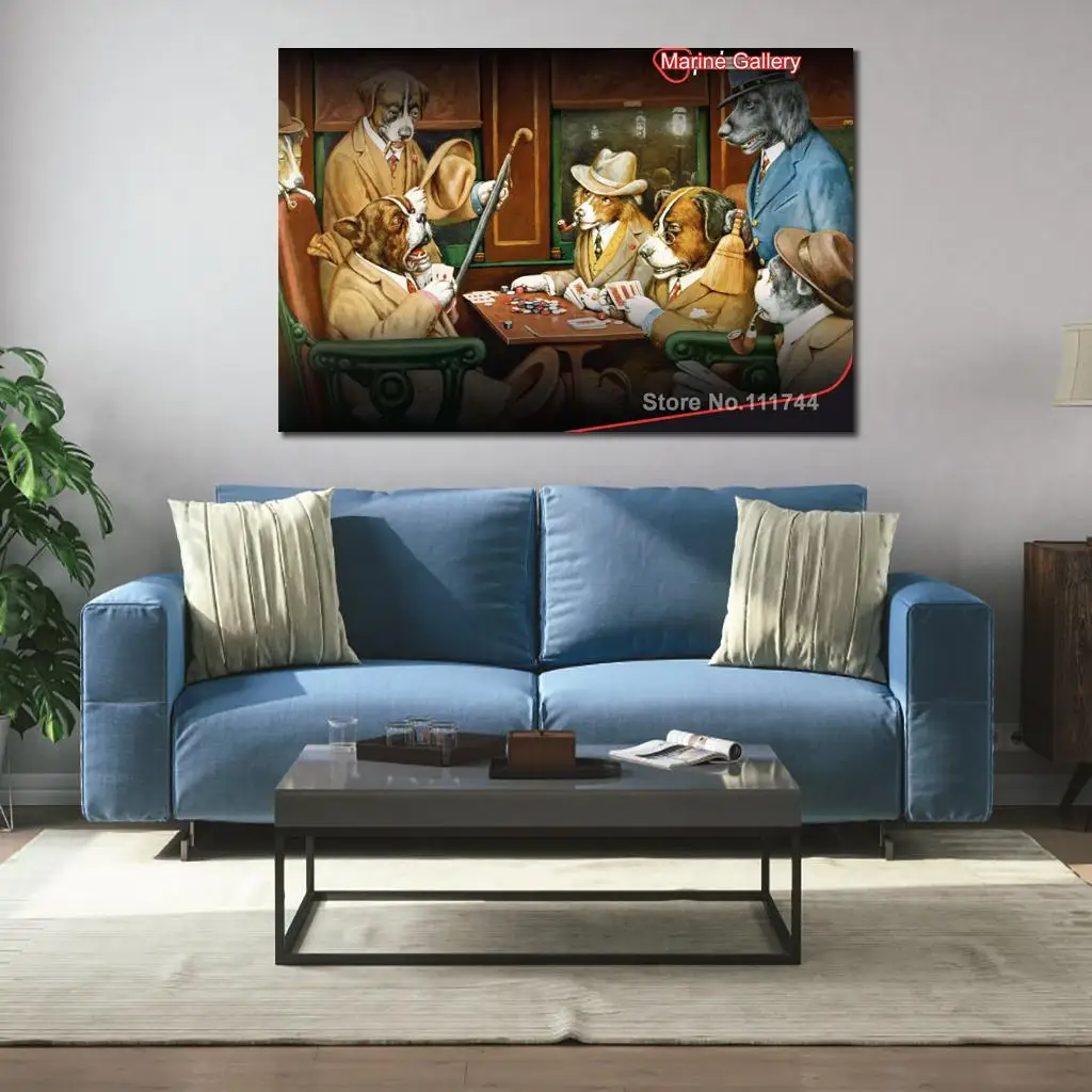 

Oil Paintings Dog His Station and Four Aces by Cassius Marcellus Coolidge Canvas Art High Quality Hand Painted