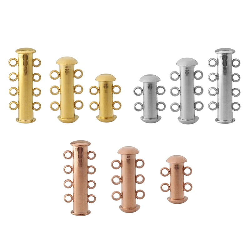 

1Pcs Stainless Steel Magnetic Clasps 2/3/4 Rows Holes for Necklaces Bracelets End Clasps Connector DIY Jewelry Making Accessory