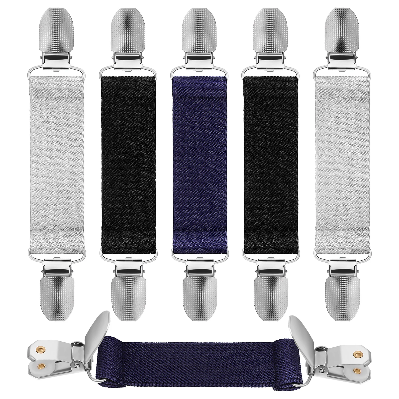 여성 의류용 드레스 허리끈 클립 6개, 스웨터, 가디건, 숄 홀더, 셔츠 뒷면 클립, 조절 가능한 스트랩