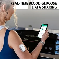 Sibionics GS1 Moniteur de glycémie continu 16 jours, capteur de glycémie dynamique Bluetooth en temps réel pour Android iOS 2