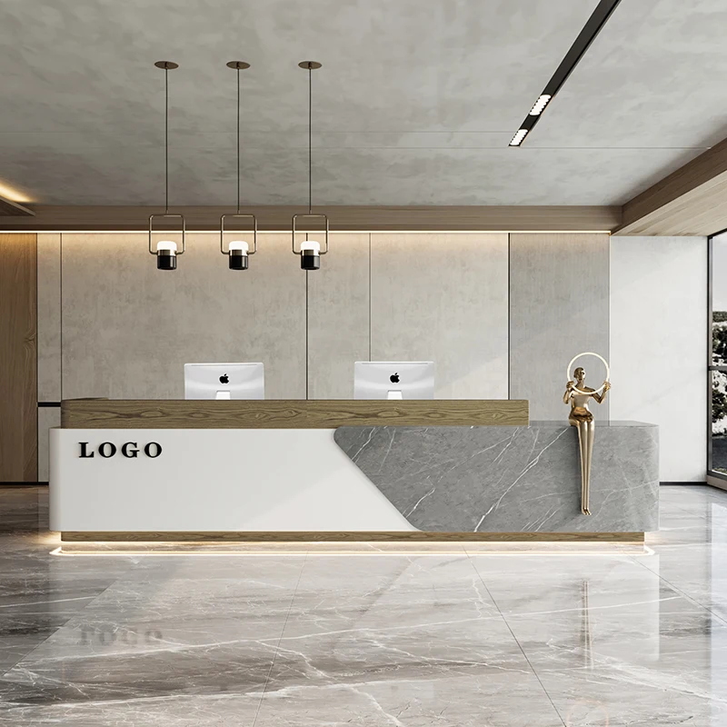Advisory Reception Counter Register Service Commercial Standing Counter Nail Modern Theke Rezeption Commercial Furniture