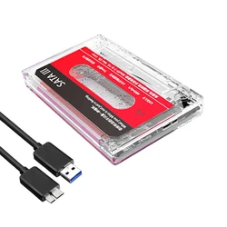 USB 3.0 External Hard Drive Enclosure with UASP Support - Portable 2.5 Inch SATA Hard Drive Case (White)