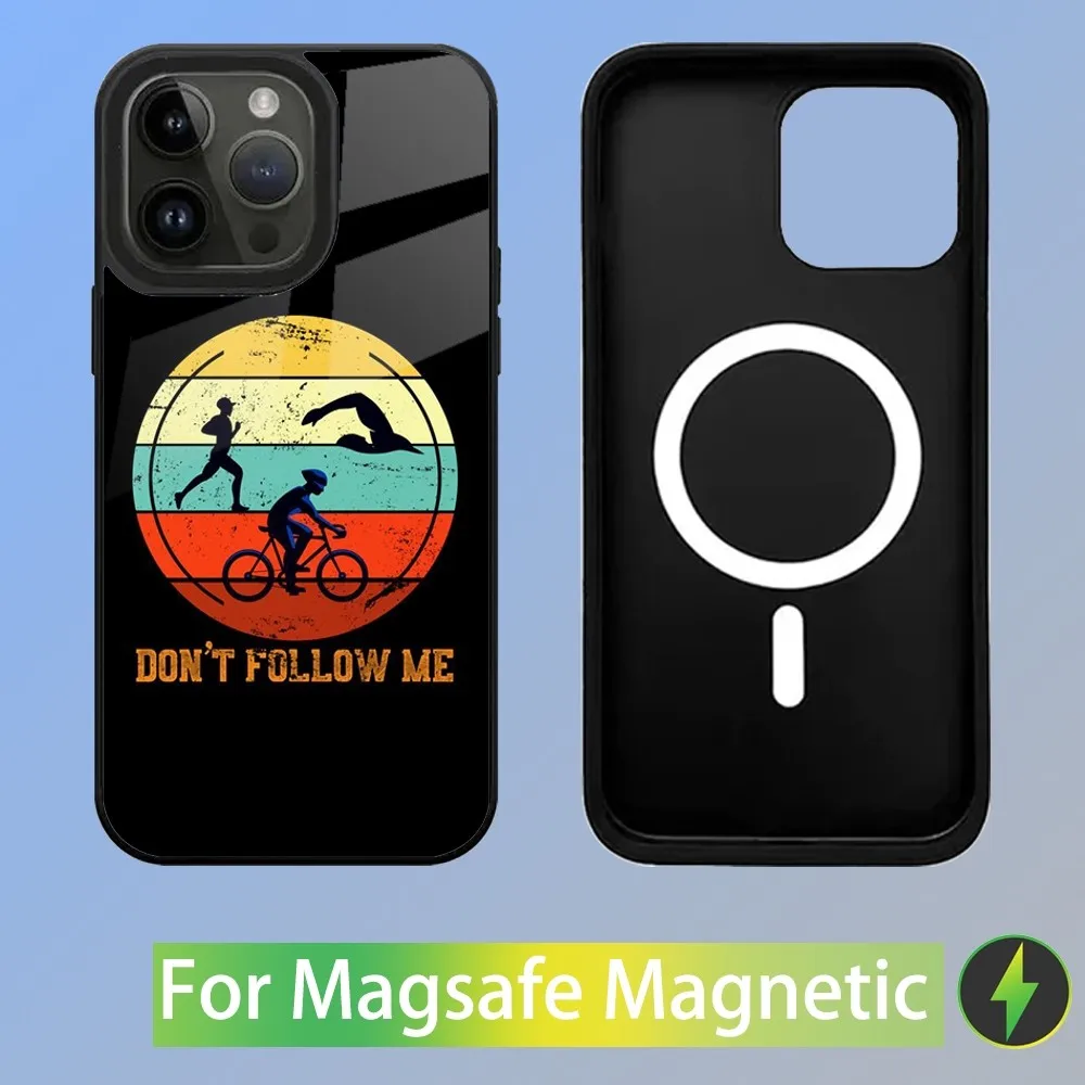 Triathlon Swim Bike Run Tri Life Phone Case with Magnetic Wireless Charging