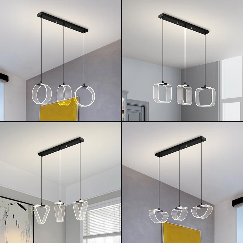 Simples e Moderno Barra de Guia Nova Luxo Transparente Redonda Quadrado Único Três ou Quatro Barra Restaurante Lustre Luz 1 Computers & Electronics