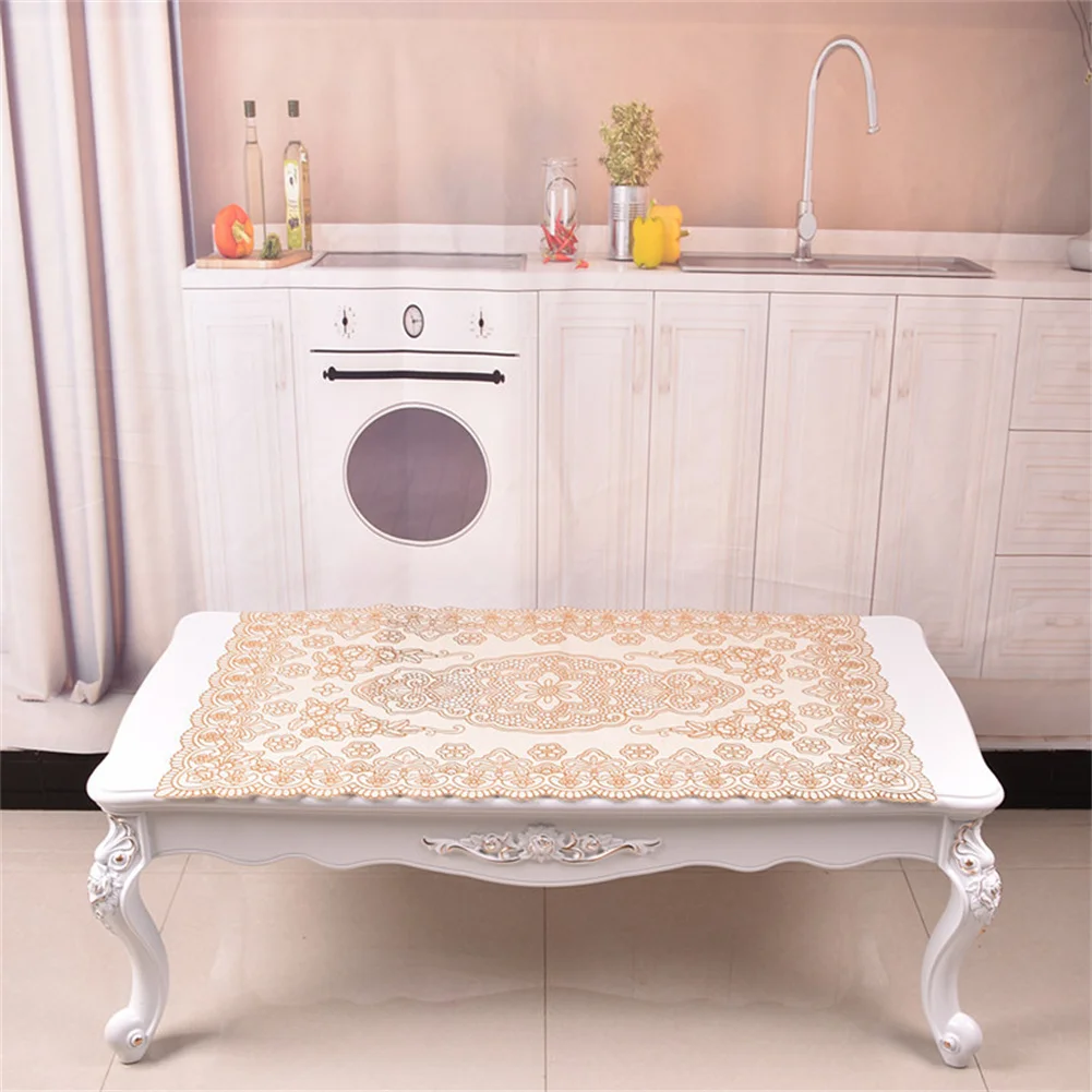 

Waterproof Tablecloth Embroidered Tablecloth Elegant Lace Table Mat Hollow Coffee Table Mat Rectangular Tablecloth Home Decor