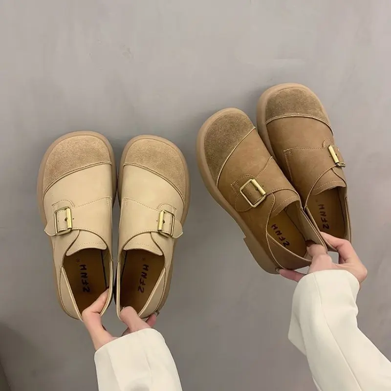 New Women's Spring and Fall Retro Thick Sole Baotou Slippers Luxury Brand Outdoor Flat Shoes Women's Mule Shoes Platform Slide