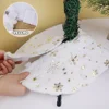 38CM Plush Christmas Tree Skirt White Snowflakes Faux Fur Xmas Trees Skirts Base Cover New Year Navidad Party Decoration Carpet 3