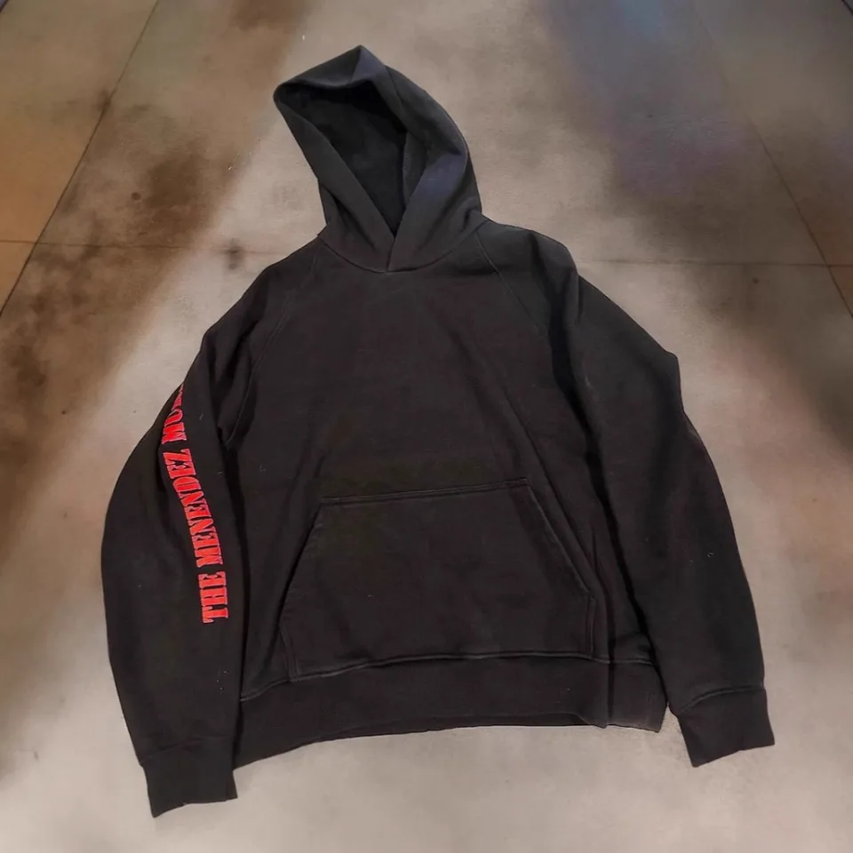 Hip Hop Style Black Hooded Sweatshirt for Men