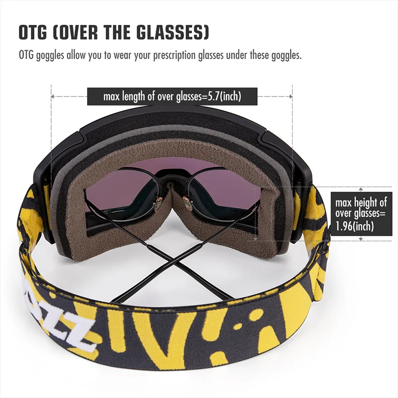 COPOZZ Professional Magnetic Ski Goggles Adult Anti-fog Ski Glasses UV400 Protection Snow Snowboard Goggle Eyewear 4