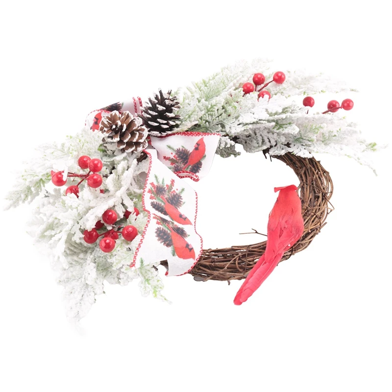 Christma Decorations-Christmas Wreaths For Front Door-Cardinal Decor For Holiday Farmhouse Home Wall Window Indoor