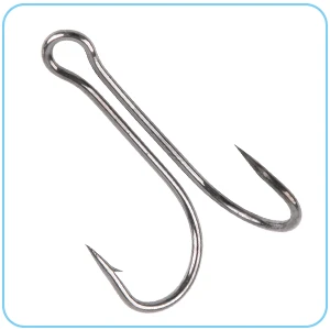 Angeln Doppel Haken Set Klassische High Carbon Stahl Dual Frosch Haken Barb Angeln Köder Haken Salzwasser Süßwasser # -8 # – Detail 4
