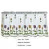 100*50cm Short Curtain 1 Sheet  Polyester Window Sheer Perforated Flower Embroidered Window Voile Curtain For Bay Window Kitchen 5