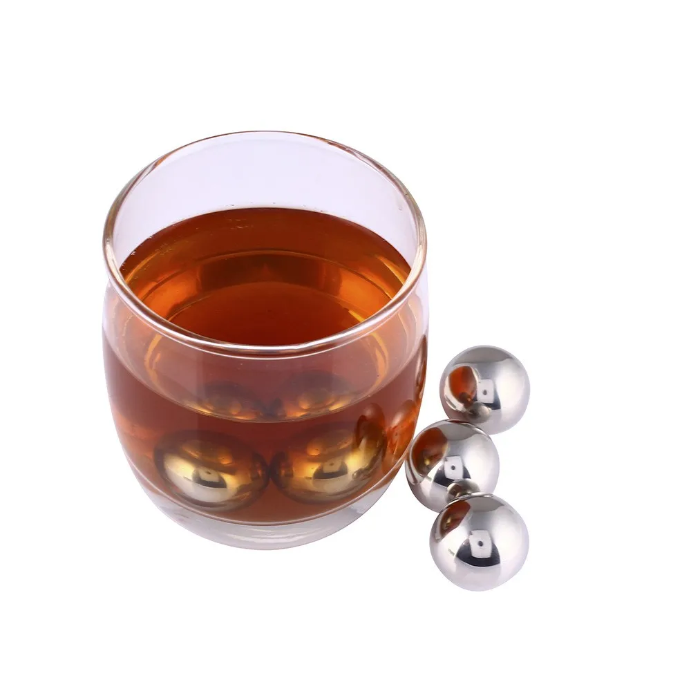 Reusable Ice Cubes 2-Pack Stainless Steel Ice Balls - Reusable Whiskey  Chilling Stones 2.2 Inch Stainless Steel Ice Balls Chilling Stones, image size:1000x1000