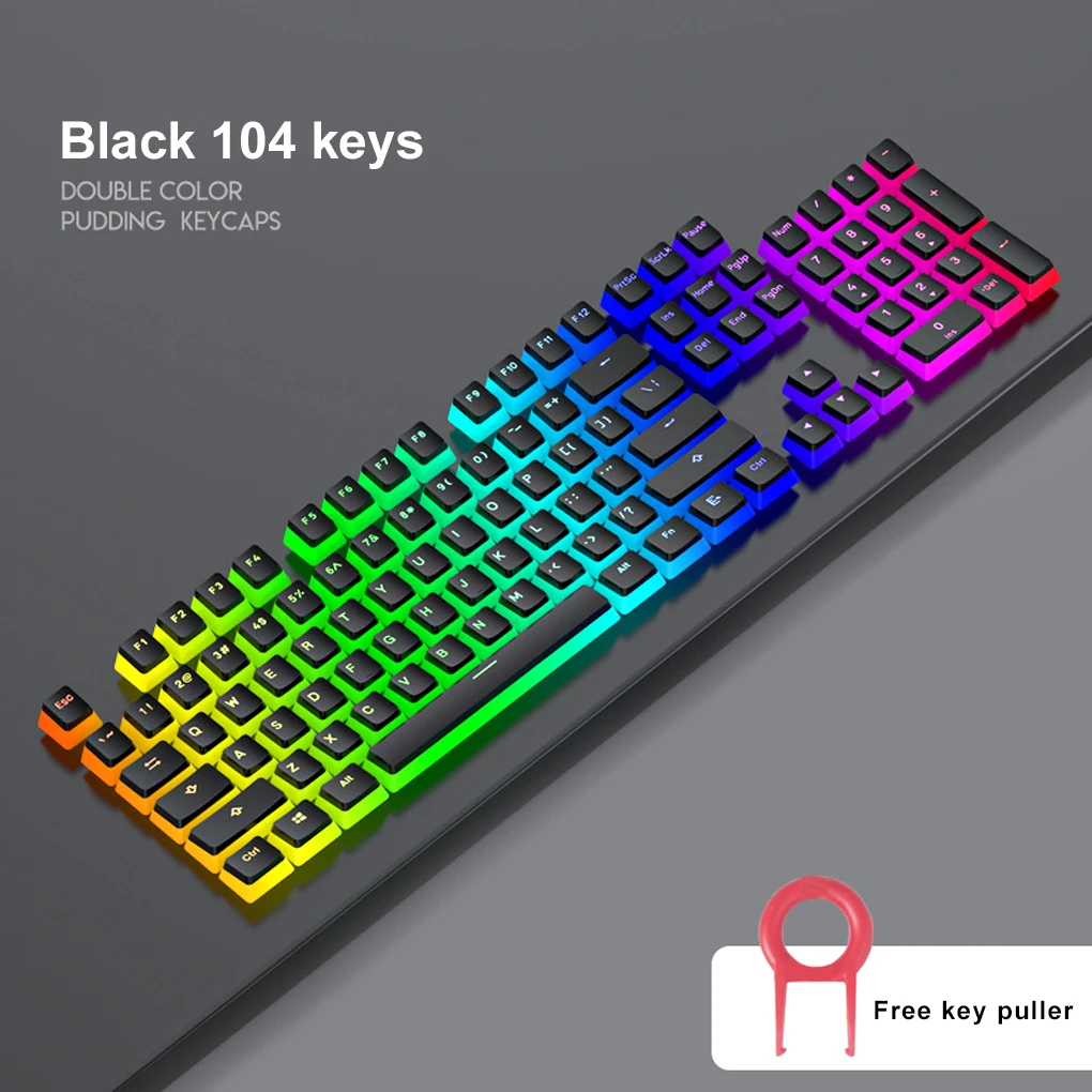 

117Pcs Keyboard Keycaps Keypad Streamline Curve Key Cap Replacing Parts