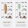 Double Rod Freestanding Closet Organizer, Silver 2
