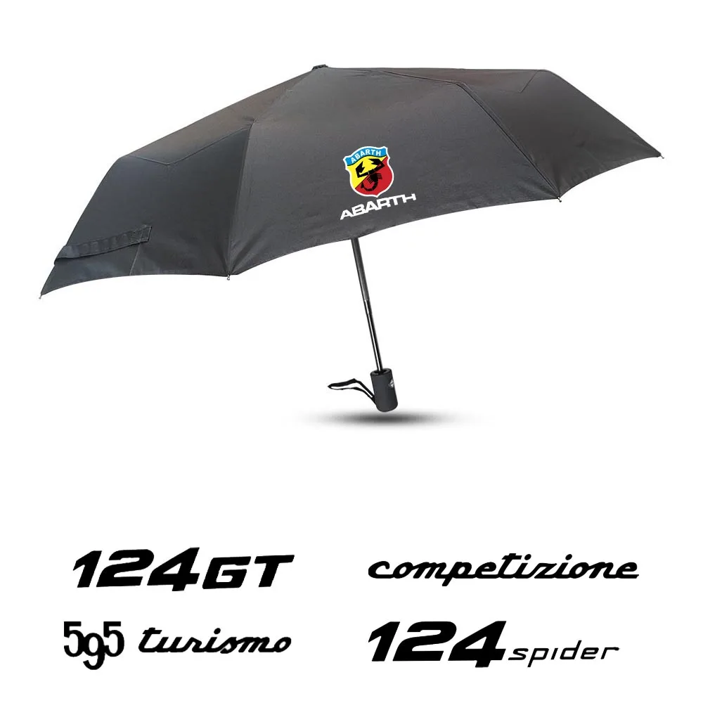 Car Logo Umbrella Car Fully Automatic Folding Umbrella For Fiat Abarth 124 GT Spider 595 PISTA 595 COMPETIZIONE TURISMO 695 BIPOST Accessories