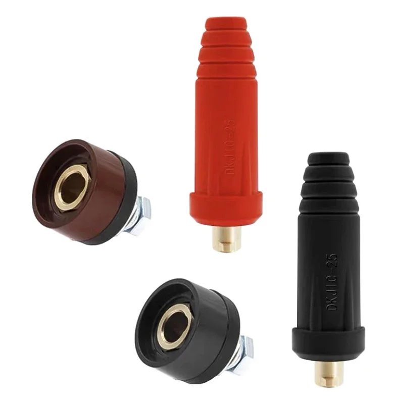 4pcs/Set Welding Machine Quick Fitting TIG Welding Cable Panel Connector Socket Set DKJ10-25 & DKZ10-25 Quick Fitting