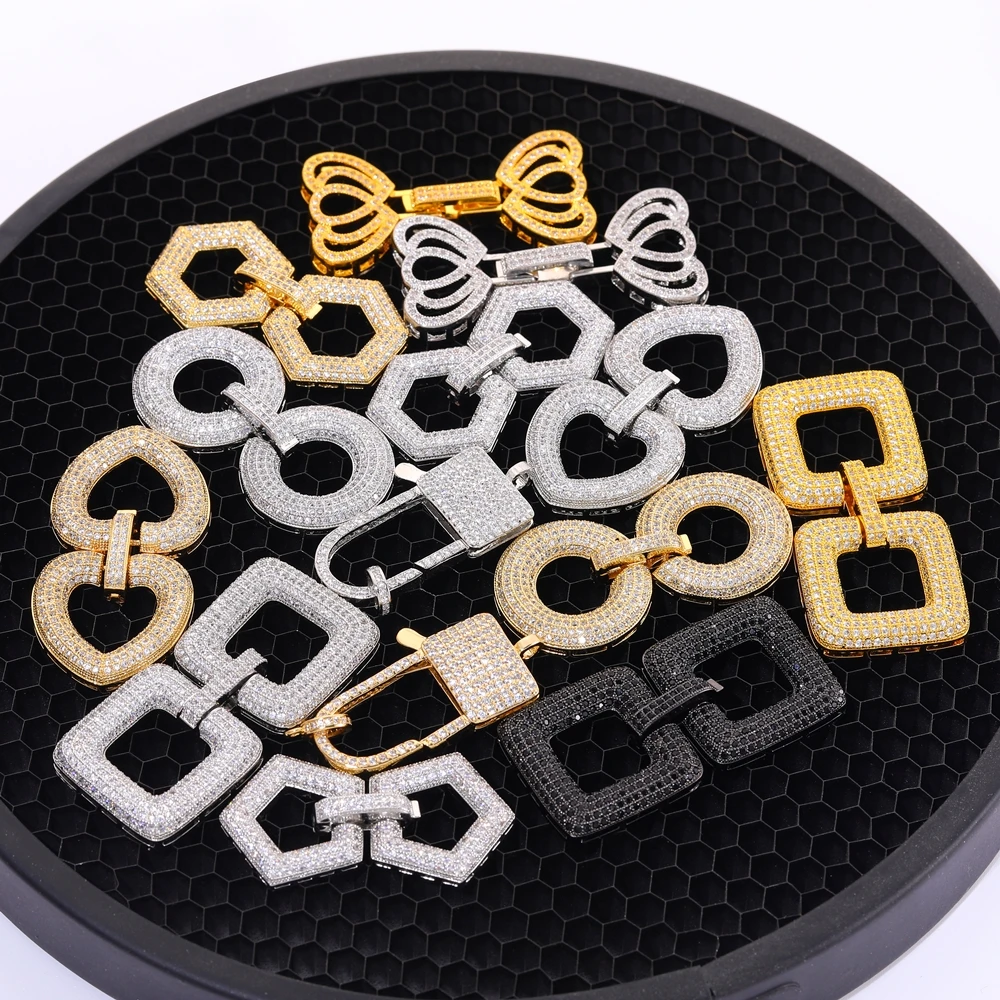 Juya Micro Pave Zirkon Anhänger Befestigungs elemente Stecker Verschluss Verschlüsse Zubehör für DIY Frauen Luxus Perlen Edelsteine Schmuck herstellung – Detail 9