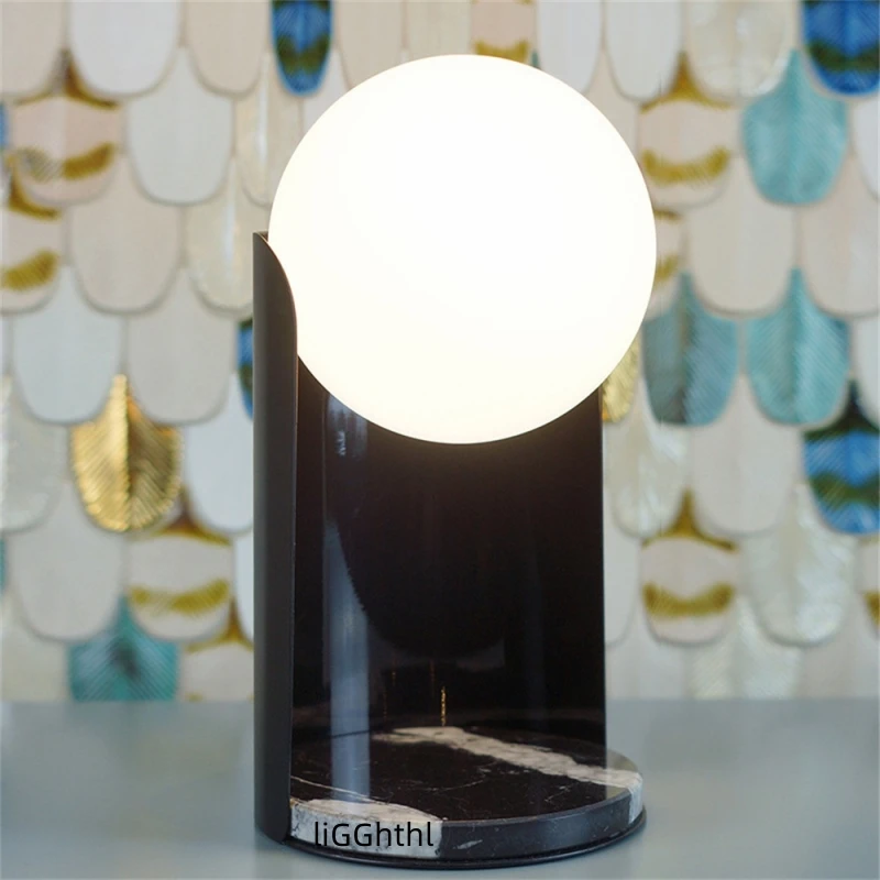 

Nordic Table Lamp Modern Glass Shade Desk Light LED Home Decor Living Room Bedroom
