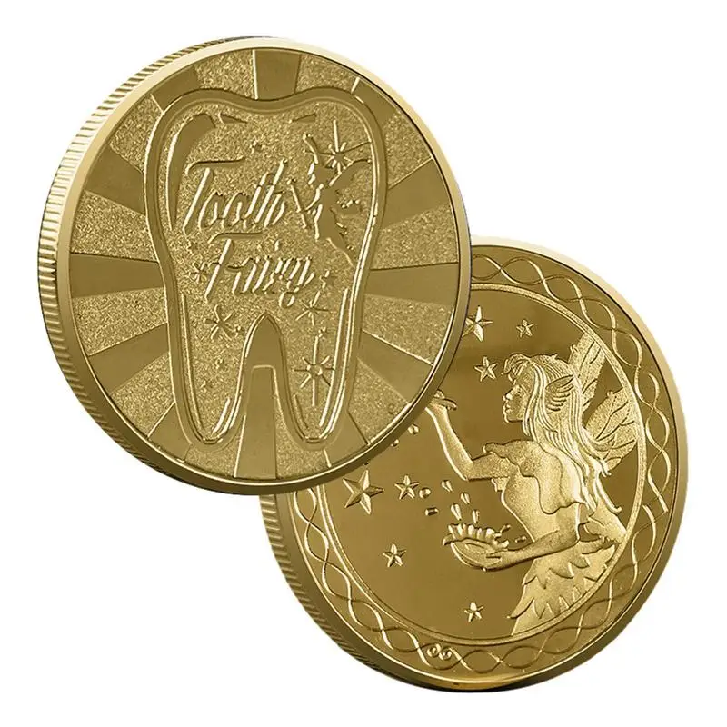 Commemorative Coin Tooth Fairy Gold Plated Creative Kids Tooth Change Gift Physical Metal Crypto