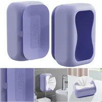 Silicone Tissue Box Holder Dustproof Wall-Mounted Napkin Storage Box Tissues Dispenser for Kitchen Living Room Office Car 1