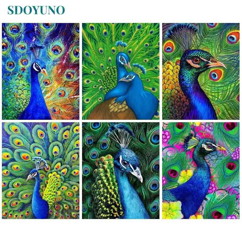 

SDOYUNO 60x75 Coloring By Number Diy Hand Painting Pictures By Number Animals Number Painting Home Decor