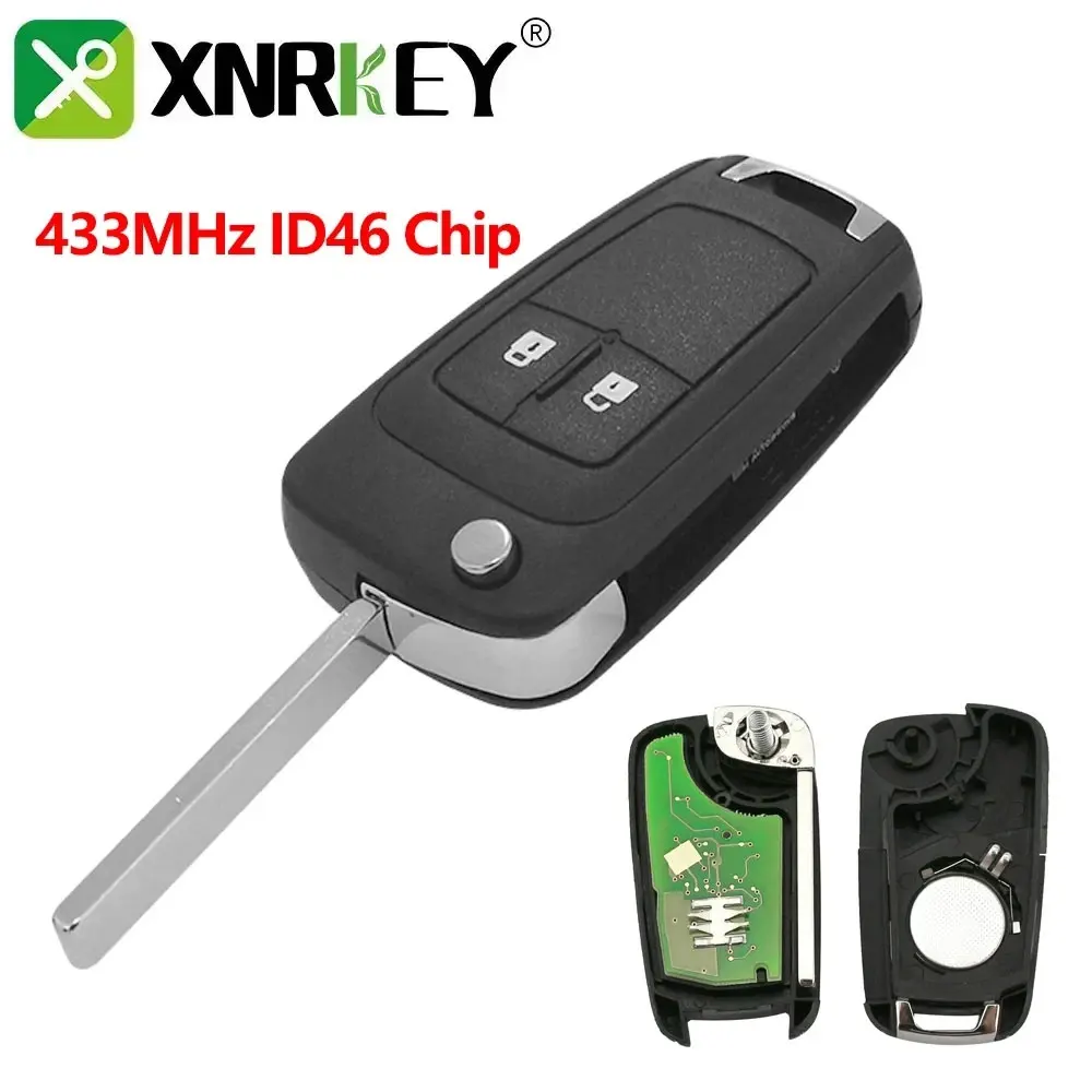 

XNRKEY 2-кнопочный Выкидной Автомобильный ключ PCF7941/ID46 чип 433 МГц для Opel Vauxhall Astra J Corsa E Insignia Zafira C 2009-2016