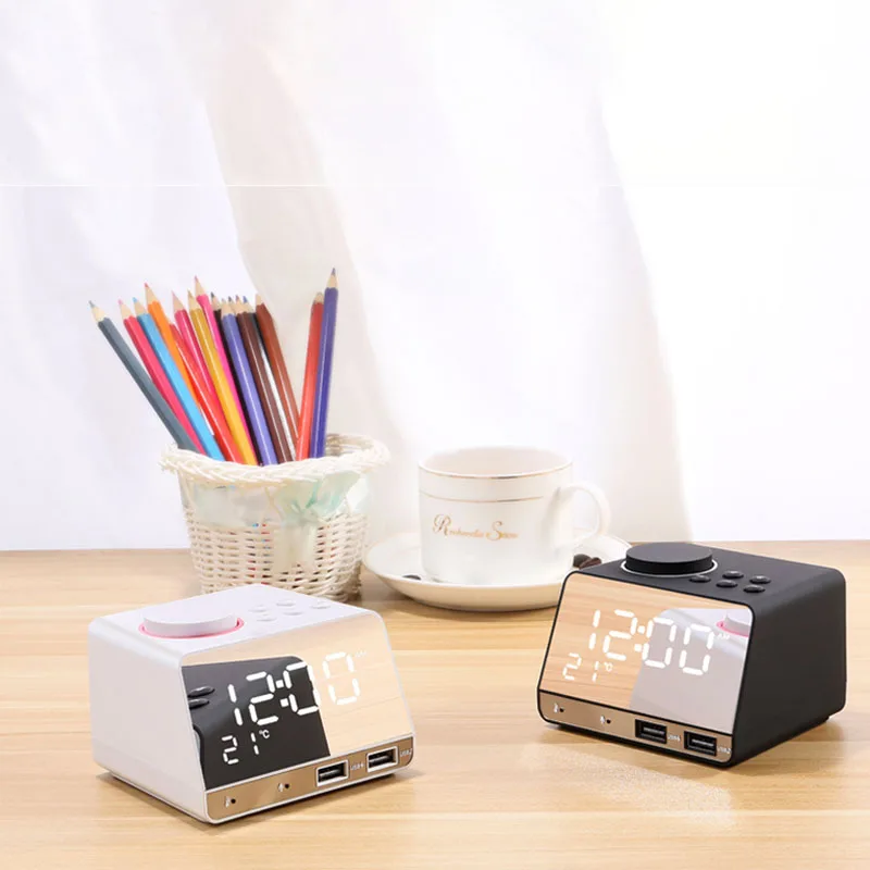 Reloj despertador Digital LED K11 con 2 puertos USB, reloj despertador Digital con Bluetooth 4,2, decoración del hogar, reloj de mesa de repetición - Imagen 3
