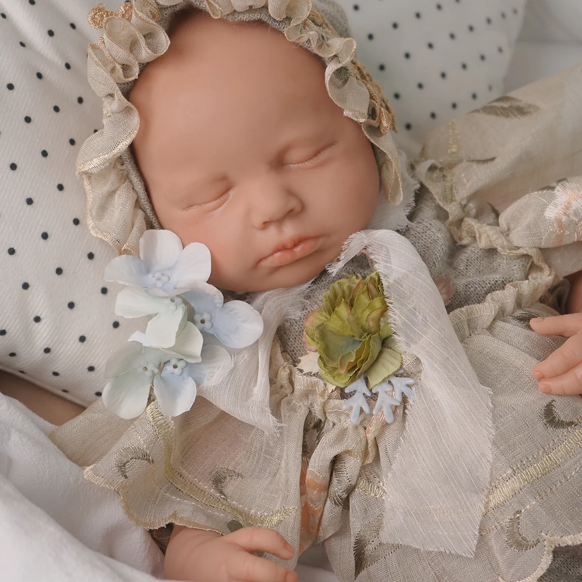 18,89 Zoll flexible Silikon-Reborn-Puppe, 3,05 kg, Reborn-Baby als Weihnachtsgeschenk, kuscheliges Baby-Mädchen zur Unterstützung bei der Heilung – Detail 4