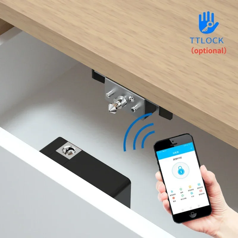 Smart Lock Smart Wood Door Keyless Invisible Electronic IC Card TTlock App Unlock Cabinet Locker Furniture Drawer