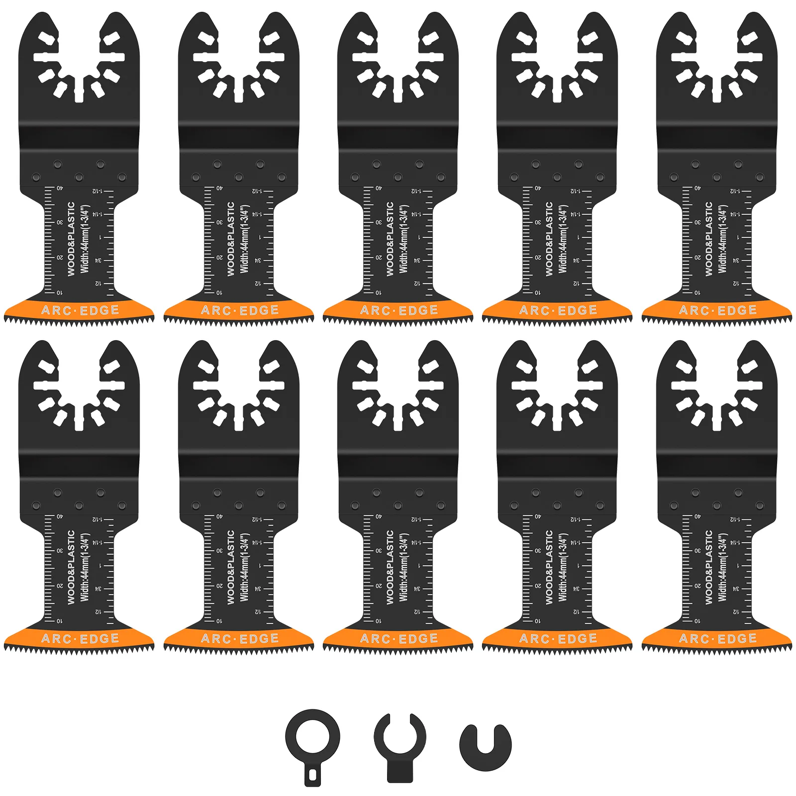 

10Pcs High Carbon Steel Oscillating Saw Blade 1-3/4inch Multifunctional Oscillating Multitool Blades Set Universal Curved-Edge