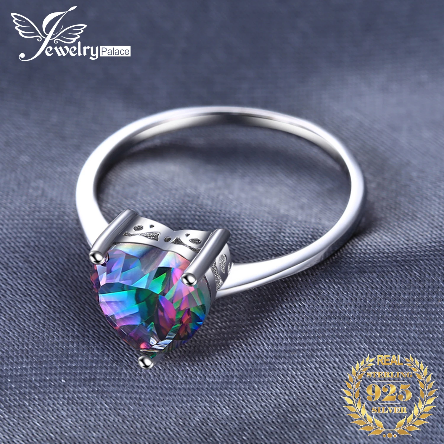 Jewelry  Ring - Jewelrypalace Blue 925 Sterling Silver Ring Women Wedding  Band Fine - Aliexpress