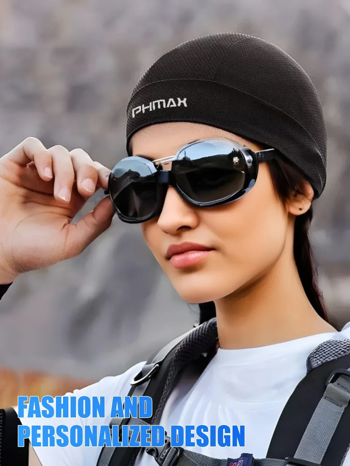 PHMAX Ice Silk Fahrradkappe, Sonnenschutz, Sportkappe, Sommer, leicht, schnell trocknend, Fahrradkappe, Fahrradmaske, atmungsaktives Bandana – Detail 2