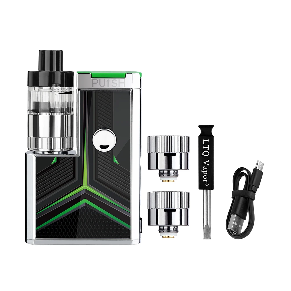 Original LTQ Thumb Box Kit Wax Atomizer Concentrate Vape 650mAh 3.4V-4.2V Rechargeable Battery Ceramics Coil 510 Thread Vaporiz