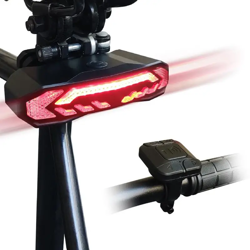 

in 1 Bike Taillight with Turn Signals MTB Bike Anti-Theft Alarm LED Rear Light Waterproof with 6 Light Modes Remote Controller