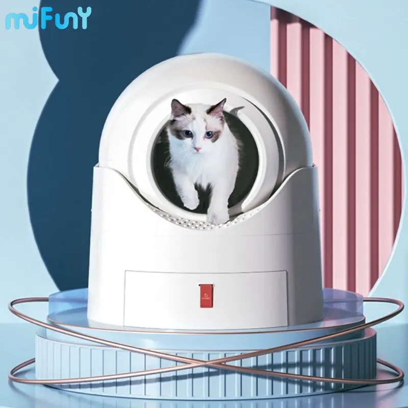 

MiFuny Semi-automatic Cat Litter Box Fully Enclosed Smart Cat Toilets Oversized Odor-Proof Bedpans Anti-Splash Sandbox Supplies